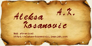 Aleksa Kosanović vizit kartica